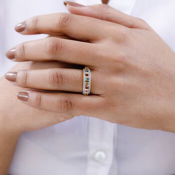 AAA mehrfarbiger Saphir und Zirkon-Ring - 1,25 ct.