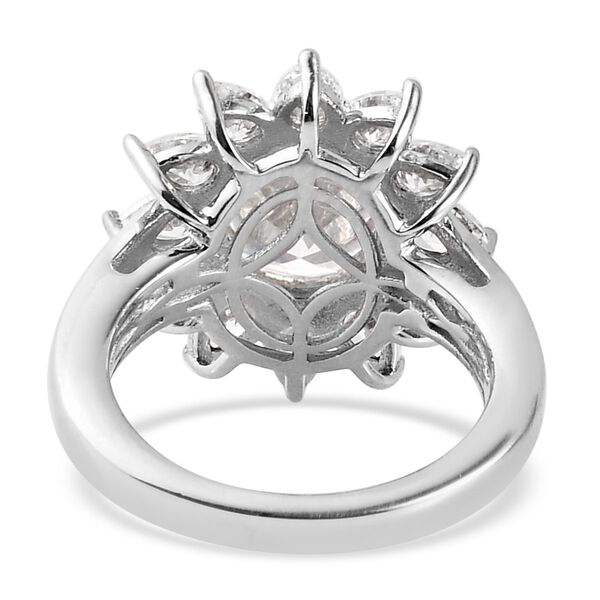 Weißer Zirkonia Ring, Messing Ionenbeschichtetes Platin (Größe 16.00) ca. 7.22 ct image number 6