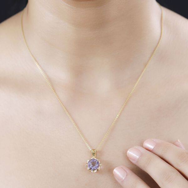 AA Rosa Amethyst Anhänger 925 Silber vergoldet ca. 2.70 ct image number 2