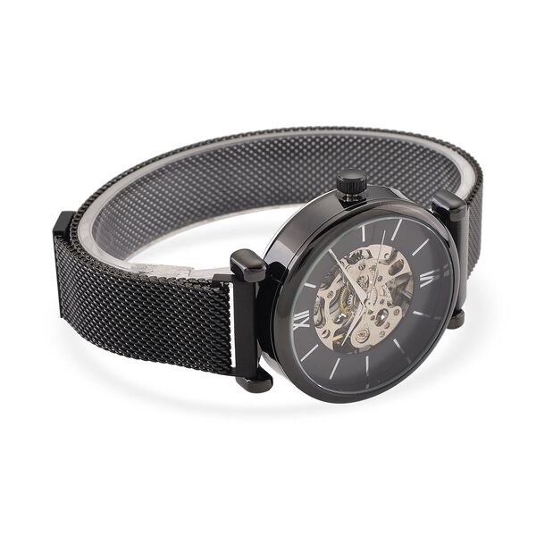 GENOA TIME V2 Automatik-Mechanische Uhr, wei&szlig;es Sonnenschliff-Zifferblatt, Wasserdicht, Schwarz image number 5