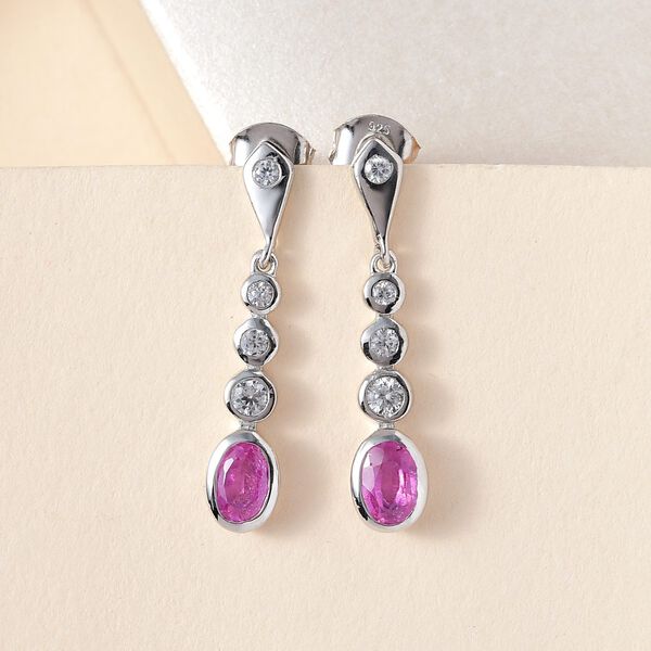 Ilakaka rosa Saphir und Zirkon-Ohrringe - 1,65 ct. image number 2