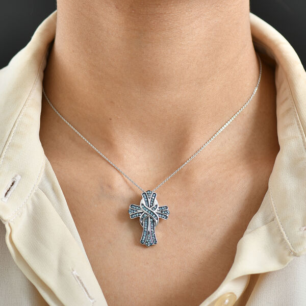 LUXURIANT VS Labor blauer Diamant Anhänger mit 50cm Kette - 0,51 ct. image number 2