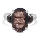 Rauchquarz Ring, 925 Silber platiniert (Größe 16.00) ca. 5.81 ct