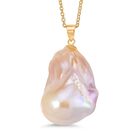 AAA Mehrfarbige-Süßwasser-Barockperle Anhänger mit Kette, ca. 50 cm, 925 Silber vergoldet