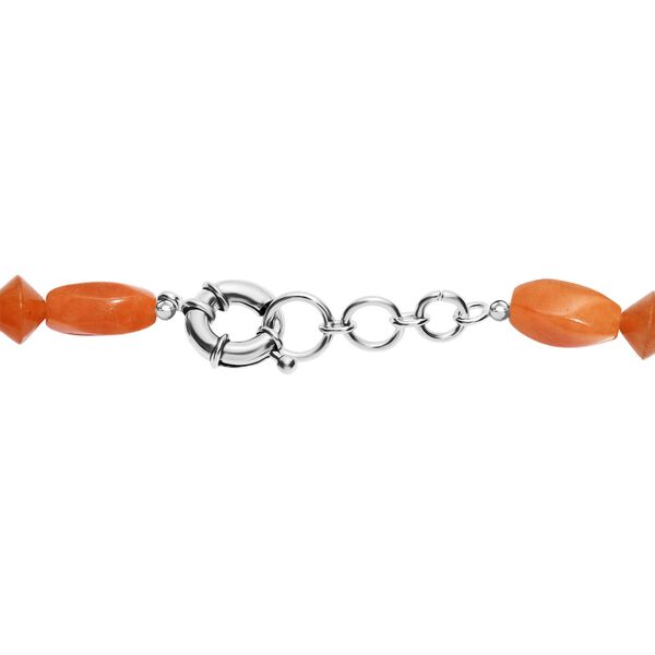 Rotes Aventurin Halskette ca. 45 cm Nickelfreies Messing platiniert ca. 240.00 ct image number 4