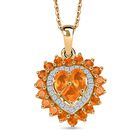 Blaze Feuer Opal Schmuckset 925 Silber 750 Gelbgold Vermeil ca. 1,68 ct.