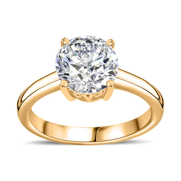 Moissanit Ring, 925 Silber 750 Gelbgold Vermeil - 1,73 ct. image number 4