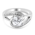 LUSTRO STELLA Hergestellt mit ZIRKONIA Ring 925 Silber Rhodium-Überzug (Größe 17.00) ca. 3,55 ct image number 0