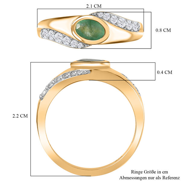 Kagem sambischer Smaragd und Zirkon-Ring - 0,71 ct. image number 7
