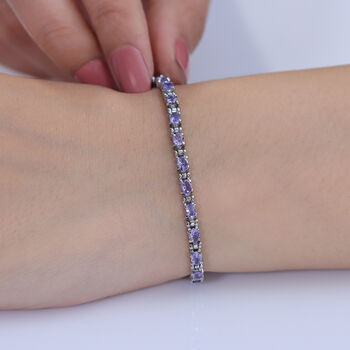 EVER TRUE Tansanit Armband ca. 15 cm + 4 cm Extender, 316L Edelstahl ca. 3,27 ct.