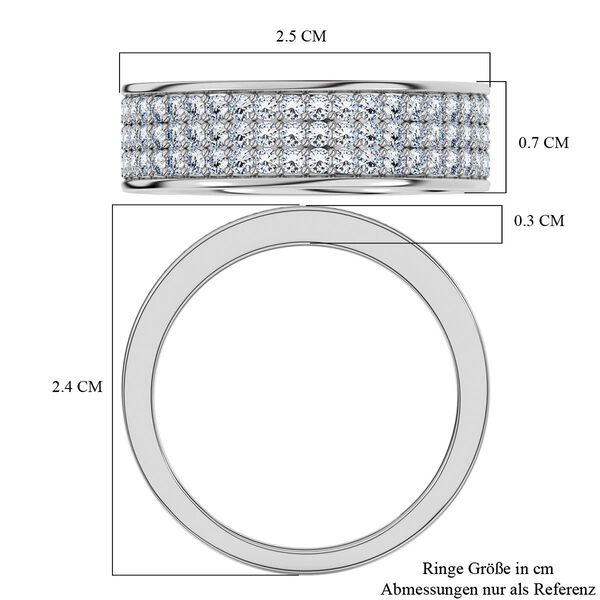 LUXURIANT SGL zertifizierter SI-GH Labor Diamant Ring, 925 Silber rhodiniert - 1 ct. image number 6