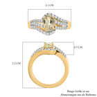 AAA Turkizit und weißer Zirkon-Ring, 925 Silber Gelbgold Vermeil  ca. 1,38 ct image number 6
