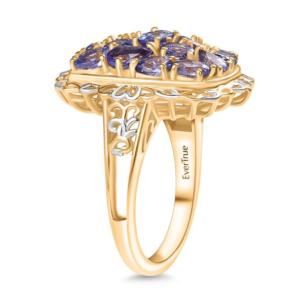 Tansanit Ring Nickelfreies Messing platiniert und vergoldet (Gr&ouml;&szlig;e 16.00) ca. 2,91 ct image number 5