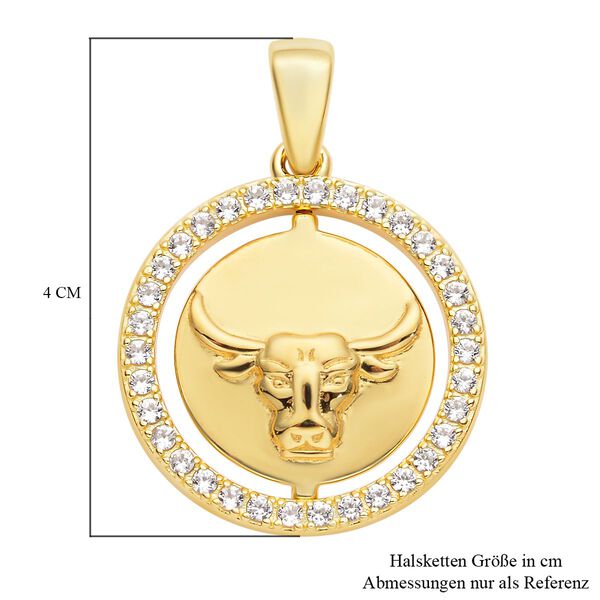 Wei&szlig;er Zirkon Stier-Anh&auml;nger - 0,63 ct. image number 5