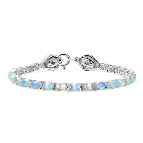 Natürliches, äthiopisches Welo Opal und schwarzes Spinell Armband image number 0