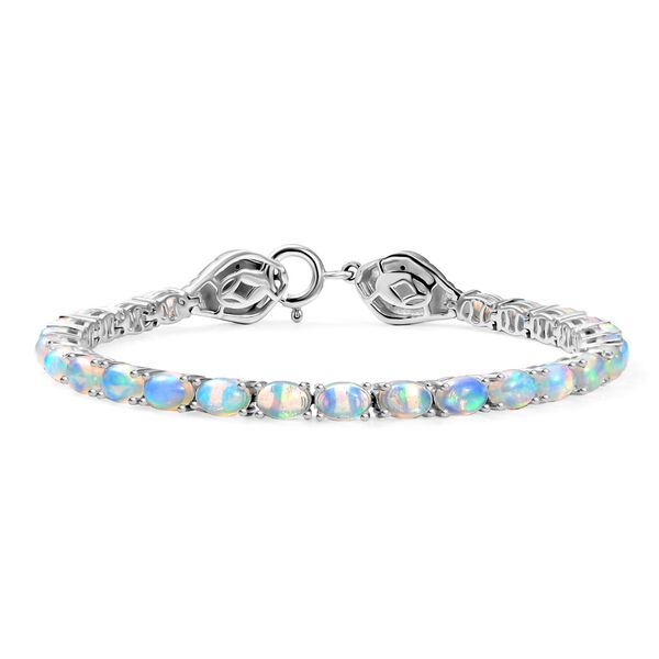 Natürliches, äthiopisches Welo Opal und schwarzes Spinell Armband image number 0