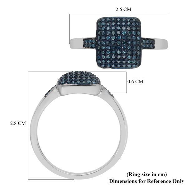 Blauer Diamant Ring 925 Silber Platin-&Uuml;berzug image number 6