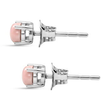 Rosa Opal Ohrringe 925 Silber platiniert ca. 0,60 ct.