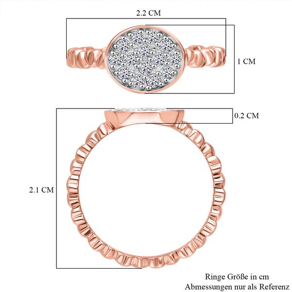LUXURIANT SI-GH Labor Diamant Ring, 925 Silber 750 Ros&eacute;gold Vermeil - 0,35 ct. image number 5