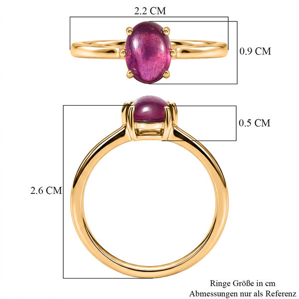 D'Joy Afrikanischer Rubin (Fissure gef&uuml;llt) Ring 925 Silber vergoldet (Gr&ouml;&szlig;e 16.00) ca. 1,83 ct image number 6