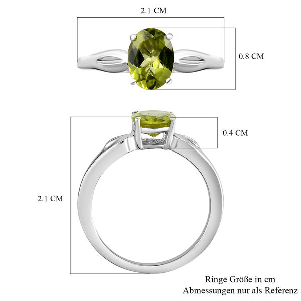 Nat&uuml;rlicher Peridot-Ring, 925 Silber platiniert  ca. 1,25 ct image number 6