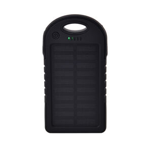 Homesmart Solar Powerbank mit LED-Licht, 14,3&times;7,5cm, Schwarz