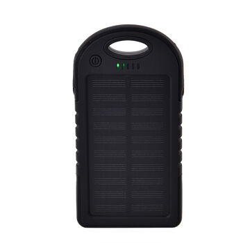 Homesmart Solar Powerbank mit LED-Licht, 14,3&times;7,5cm, Schwarz