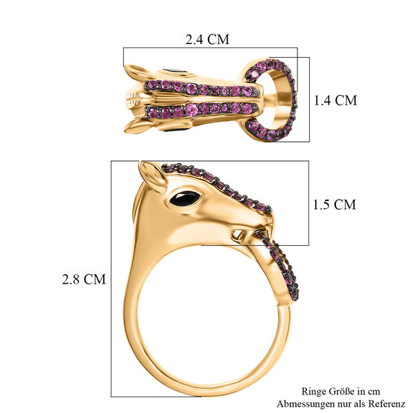 GP Trionfo Kollektion- Rhodolith Granat, schwarzer Spinell und blauer Saphir Ring - 0,72 ct. image number 8