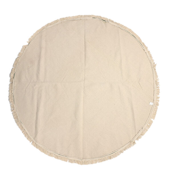 Handgewebter Teppich aus 100% Baumwolle, 150 cm Durchmesser, Mandala Gr&uuml;n image number 6