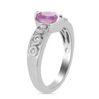 Fissure gefüllt Rosa Saphir und Zirkon Ring 925 Silber Platin-Überzug image number 4