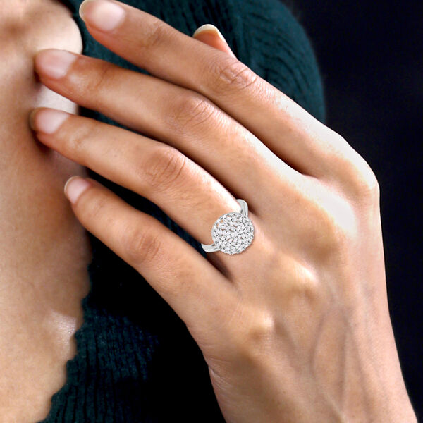 Diamant-Ring, 925 Silber platiniert, ca. 0.50 ct image number 3