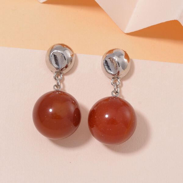 Rote Achat-Ohrringe - 56 ct. image number 2