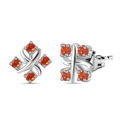Designer Inspiriert XOXO Orange Zirkonia Ohrringe 925 Silber