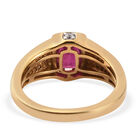 Afrikanischer Rubin und Zirkon Ring 925 Silber vergoldet (Größe 16.00) ca. 1,65 ct image number 5
