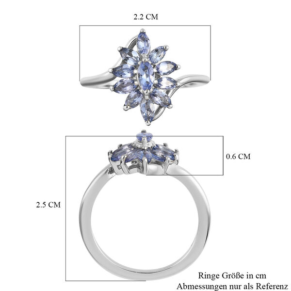 Tansanit Ring 925 Silber platiniert  ca. 0,99 ct image number 7