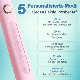 Fairywill- Zahnbürste mit 4 Bürstenköpfen, Rosa