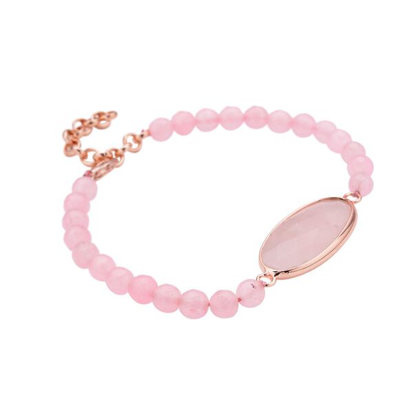 Rosenquarz Armband, ca. 20 cm, Messing ca. 69,00 ct image number 3