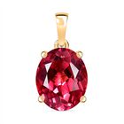 D'Joy Lab Created Padparadscha-Saphir Anhänger 925 Silber 750 Gelb Vergoldet ca. 5.30 ct