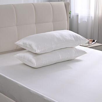 LA MAREY SIGNATURE Seiden Bettw&auml;sche Set, 4 teilig, 230x260cm, 100% Maulbeerseide, Elfenbeinfarben
