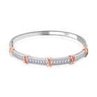 Designer-Stil - Weißer Zirkonia Armreif ca. 19 cm, bicolor