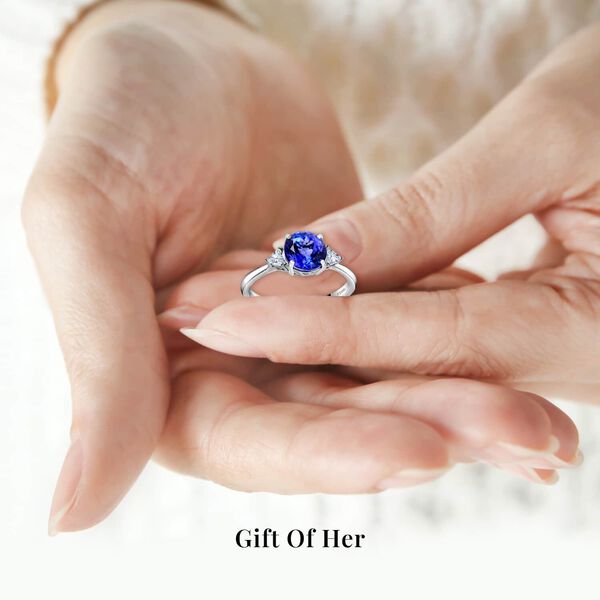 RHAPSODY zertifiziert und geprüft AAAA Tansanit und VS-EF Diamant Ring in 950 Platin- 2,10 ct. image number 5