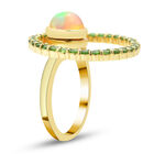 Natürlicher, äthiopischer Opal und natürlicher Chromdiopsid-Ring, 925 Silber vergoldet  ca. 2,65 ct image number 4