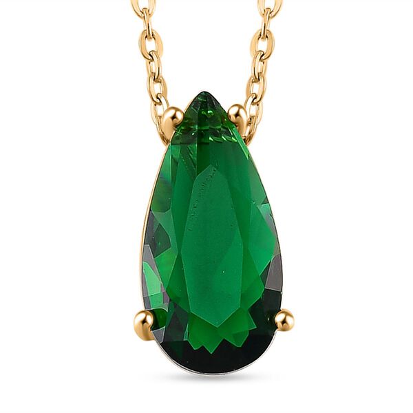 Weißer Zirkonia, Neongrüner Kristall Schmuckset Messing image number 3