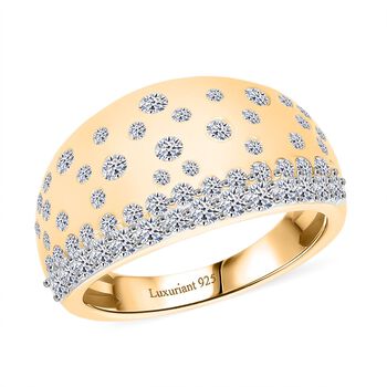 LUXURIANT DIAMOND - Lab Grown Diamant SI-GH SGL zertifiziert Ring 925 Silber 750 Gelbgold Vermeil (Gr&ouml;&szlig;e 19.00) ca. 1.00 ct