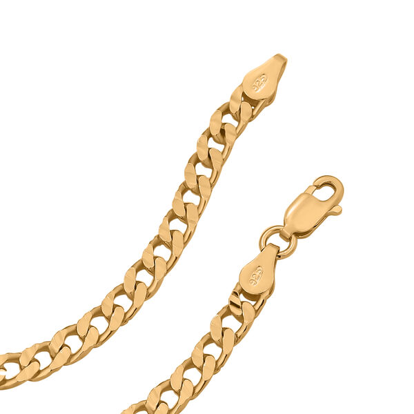 Italienische Panzerkette, ca. 50 cm, 925 Silber vergoldet, ca. 13,91g image number 1