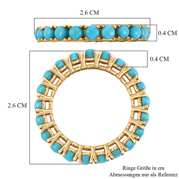 D'Joy AA Sleeping Beauty T&uuml;rkis Ring 925 Silber 750 Vergoldet (Gr&ouml;&szlig;e 17.00) ca. 2,84 ct image number 6