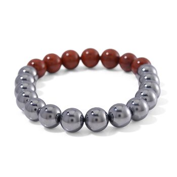 Flexibles Terahertz und roter Jaspis Armband - 140 ct.