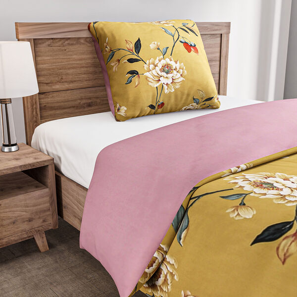 2er-Set 3D Digitaldruck Bettbezug und Kissenbezug, Gelb image number 2