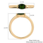 Russischer Diopsid Solitär Ring 925 Silber 585 Vergoldet image number 6