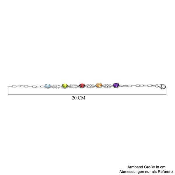 Mehrfarbiger Armband ca. 19 cm 925 Silber platiniert ca. 4.14 ct image number 5
